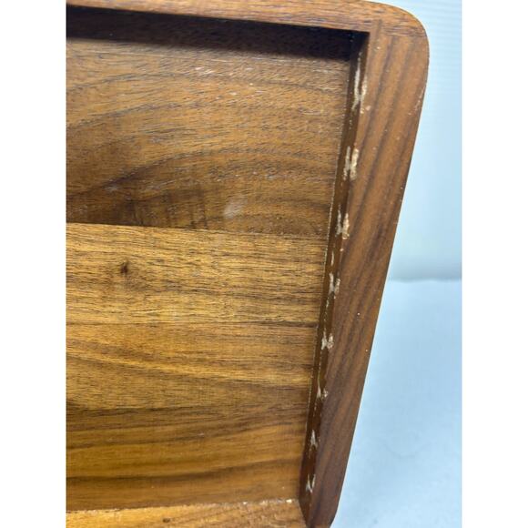 Vtg Cutco Mahogany Steak Knife Box Green Felt New Kensington 9 1/4” X 7.5” EMPTY - Picture 4 of 6